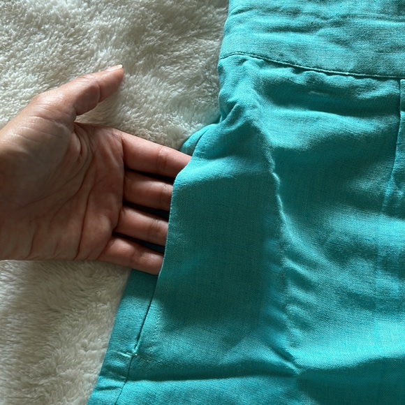 NWT Boston Proper Linen Short Fountain Blue, size XS - Picture 4 of 6